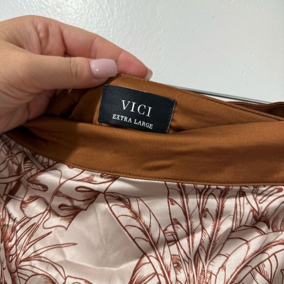 🌴 VICI Mariza Tropical Print Satin Set (Top + Skirt) - Size L/XL, Brand New 🌴 - Picture 7 of 14